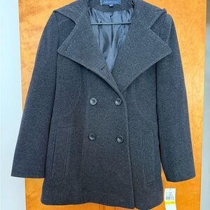 Anne Klein Women's Charcoal Peacoat